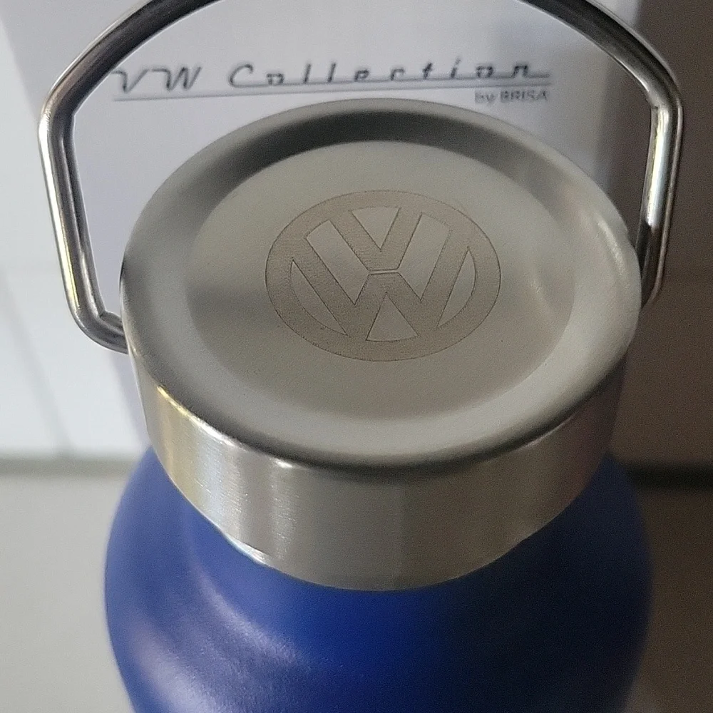 Volkswagen Blue Stainless Steel Water Bottle (LAST CANTEEN) and VW Key Ring